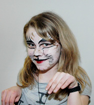 Maquillage sur visage pour enfant : modle du chat